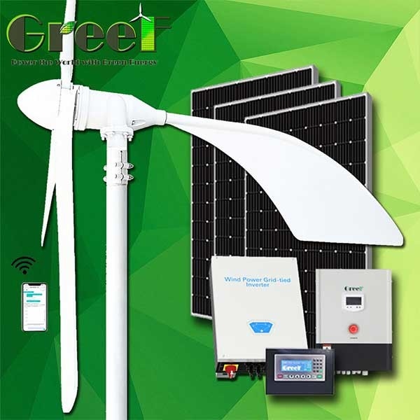 Tua bin gió ngang tốc độ khởi động thấp 1KW 220 V Hoàn thành kết hợp tắt trên hệ thống lưới