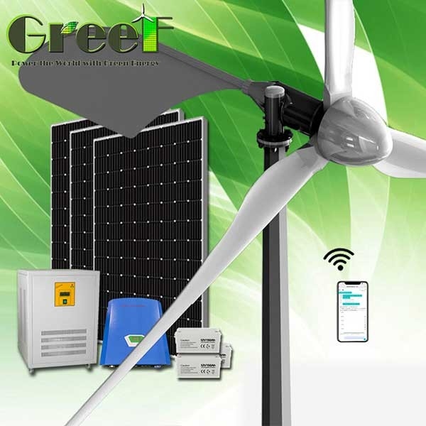 Tua bin gió ngang tốc độ khởi động thấp 1KW 220 V Hoàn thành kết hợp tắt trên hệ thống lưới