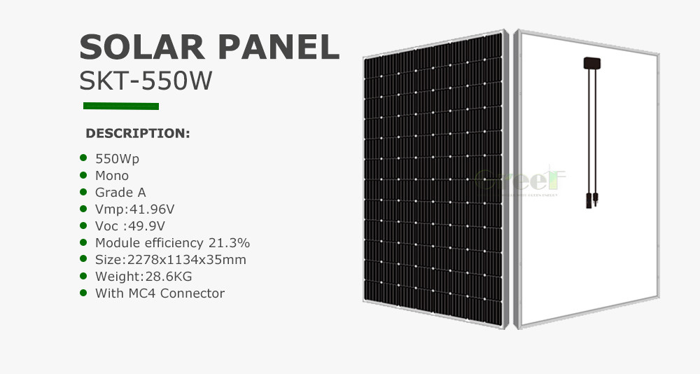 Hệ thống năng lượng mặt trời trên và ngoài lưới với tấm pin mặt trời silicon đơn tinh với pin và biến tần