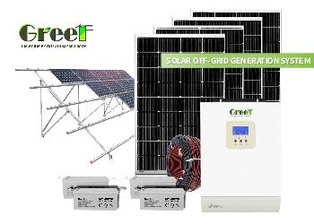 Hệ thống năng lượng mặt trời 10KW/25kW Off Grid với điện áp pin 48VDC và tần số đầu ra 50Hz/60Hz