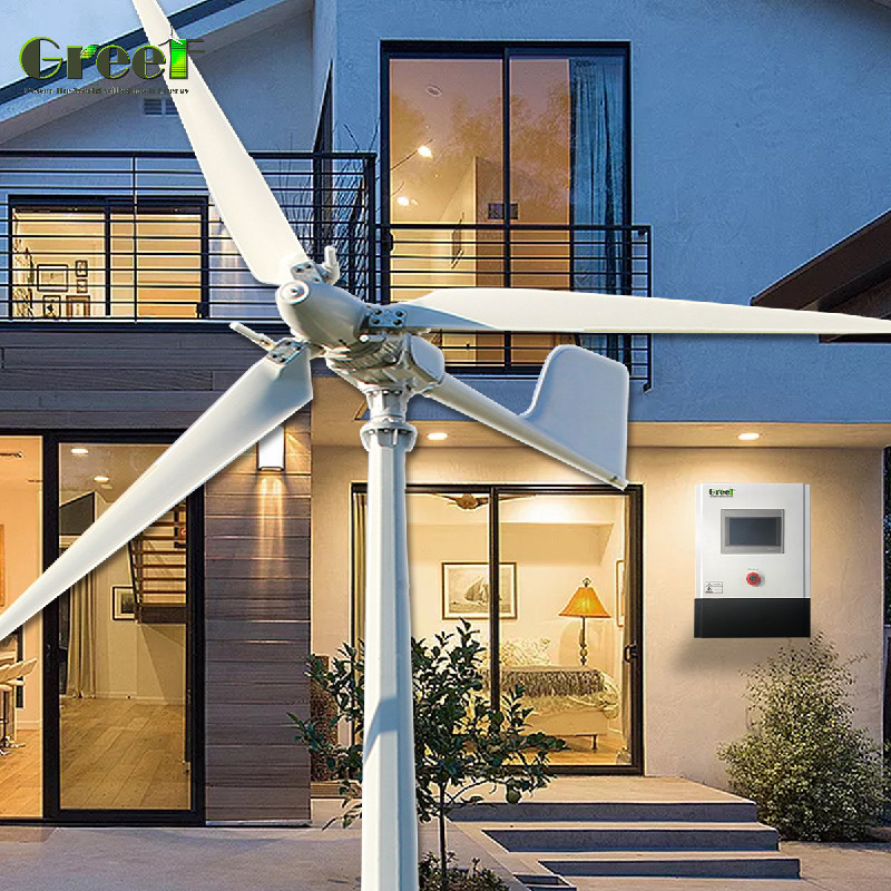 FRP Blades Home Wind Turbine System Kiểm soát Yaw tích cực cho các giải pháp năng lượng bền vững