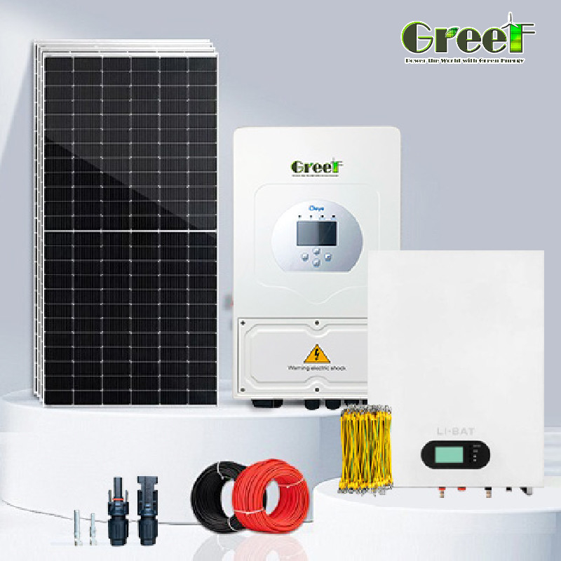 110/220V Điện áp đầu ra Hệ thống mặt trời lai với Inverter sóng sinus tinh khiết và màn hình LCD