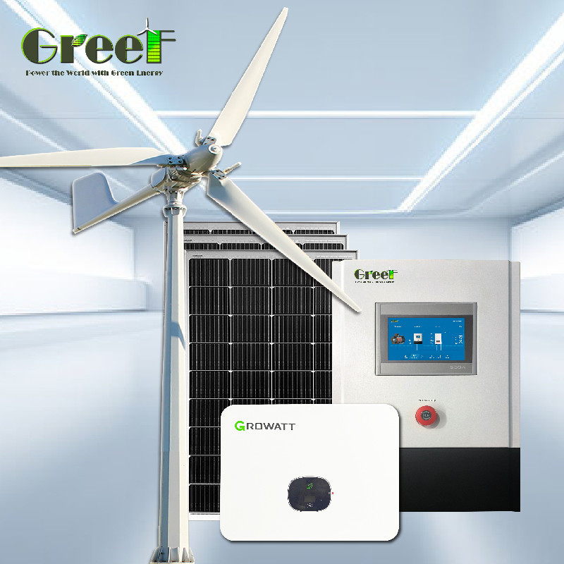 8KW 10KW LCD Pure Sine Wave Inverter Máy phát điện lai loại với tấm pin mặt trời PV và điều khiển từ xa