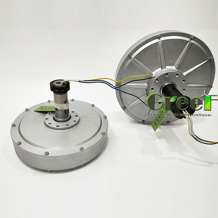 200w 1kw 3kw 5kw 48v 100rpm 200rpm Máy thay thế nam châm vĩnh viễn không lõi đĩa hiệu suất cao cho sử dụng tuabin gió