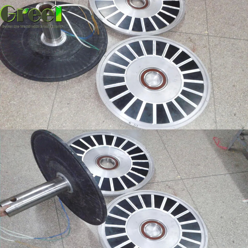 Máy phát từ vĩnh cửu không lõi 3 pha 12-450V Phạm vi điện áp Cấu trúc rotor bên ngoài