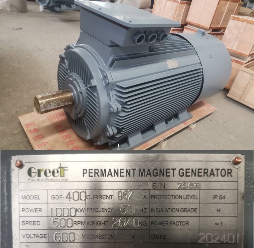 3 giai đoạn 220V 380V Low SPEED PM Generator cho tuabin gió 50KW 200KW