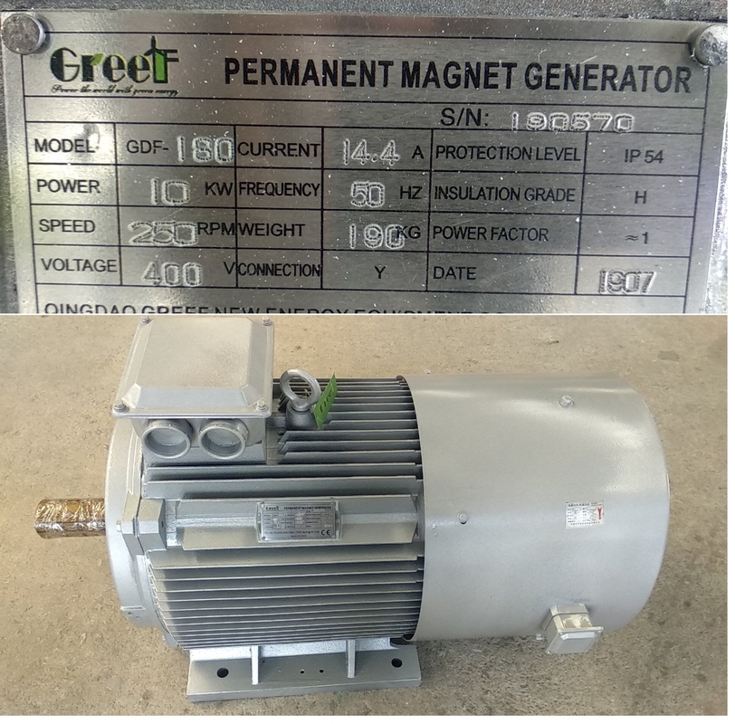 3 giai đoạn 220V 380V Low SPEED PM Generator cho tuabin gió 50KW 200KW