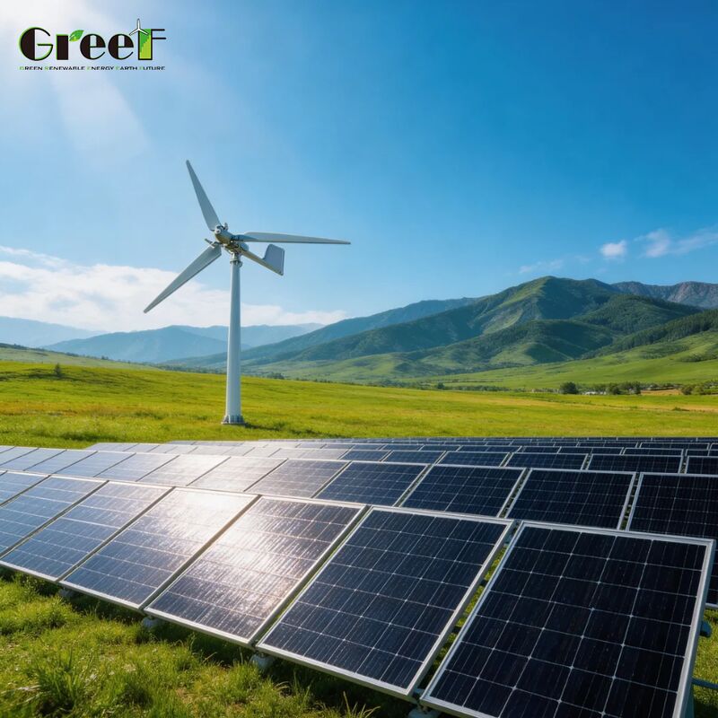 Hệ thống năng lượng mặt trời gió lai gắn trên mặt đất với bảo vệ IP66 và pin Lifepo4 cho các giải pháp năng lượng quy mô lớn