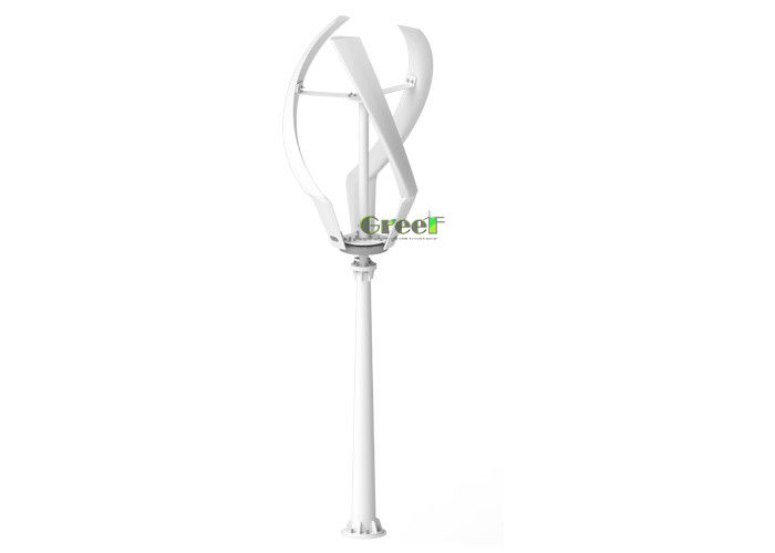 3pcs Đường thẳng đứng tuabin gió với lưỡi FRP ≤20db Tiếng ồn an toàn Tốc độ gió 50m/s