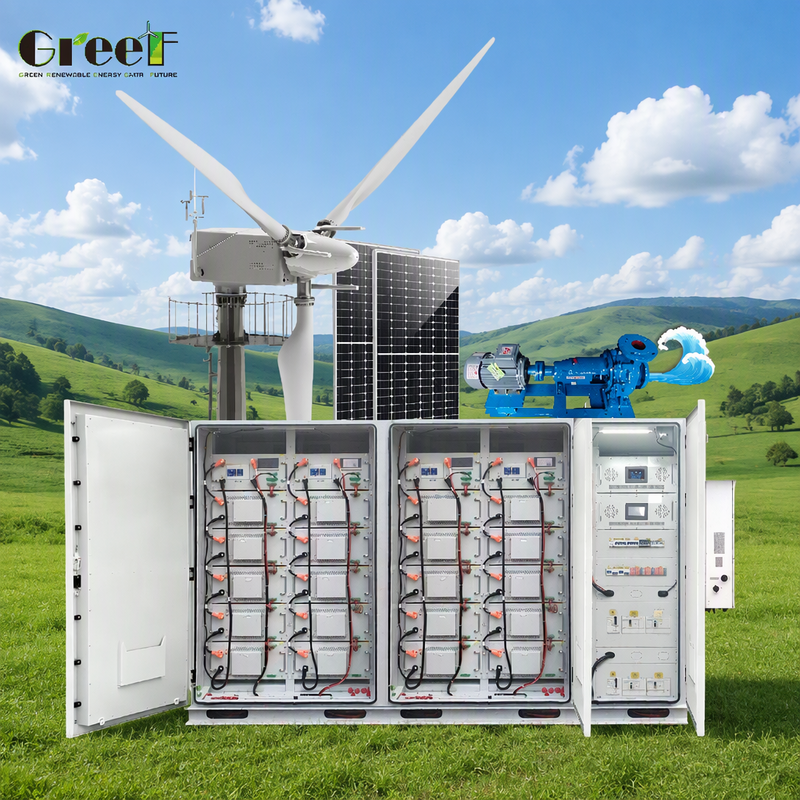 Hệ thống năng lượng mặt trời lai 100-3000kW và hệ thống năng lượng mặt trời lai gió với pin lithium LiFePO4 và mức độ bảo vệ IP65