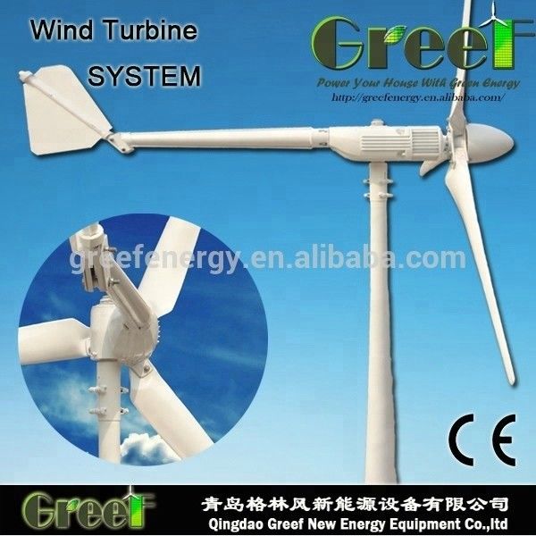 Lắp đặt trên mái nhà Tốc độ gió Grid Tie Solar Hybrid Wind Turbine System 2KW